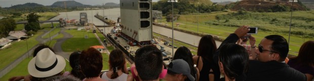 Final Gate Transits the Panama Canal for the New Locks in the Pacific