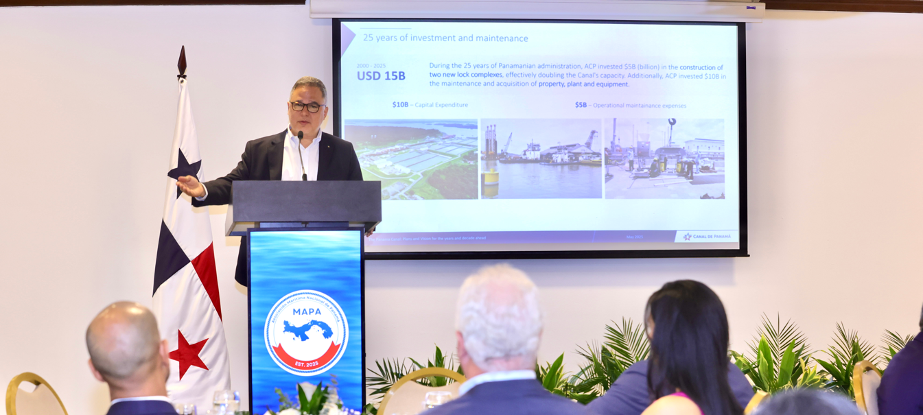 Canal de Panamá destaca su desempeño financiero en la Asociación Marítima Nacional de Panamá